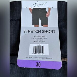 NWT! Greg Norman Men's Stretch Shorts. Gray. Size 30. 9” Inseam